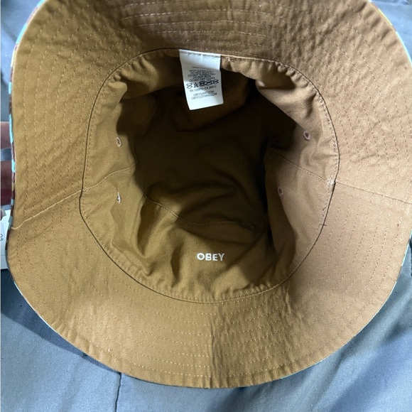 Obey Aqua and Tan Leopard Print Bucket Hat - Picture 5 of 11